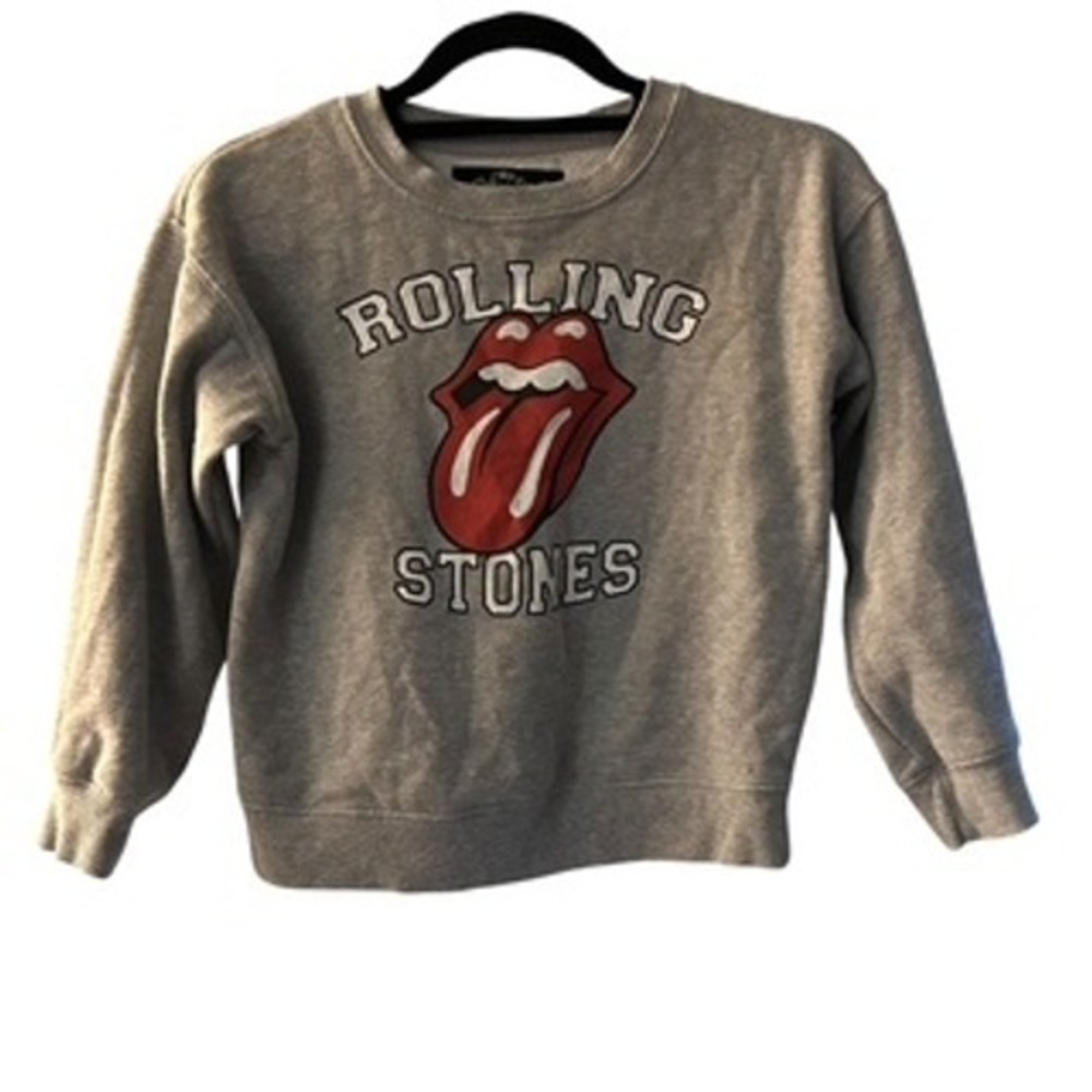 Rolling Stones‎ Sweatshirt Graphic Band Tee Heather Gray Crew Neck